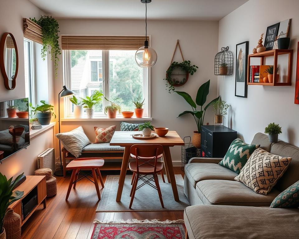 20 small living room ideas with dining tables that have big style