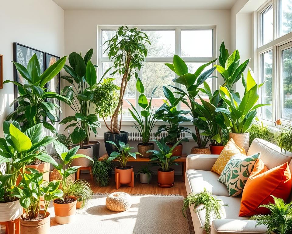 Indoor plants and fresh energy decor